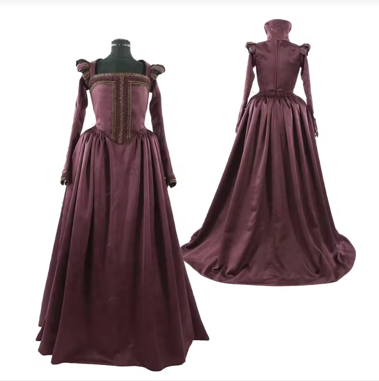 Medieval 1540s - 1560s Tudor Era Red Queen Dress Costume Elizabethan Anne