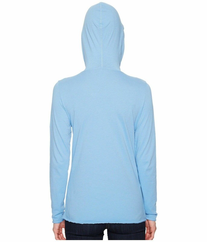 MediumNWT Women's Life Is Good Star Struck Blue Lightweight LS Smooth Hooded Tee