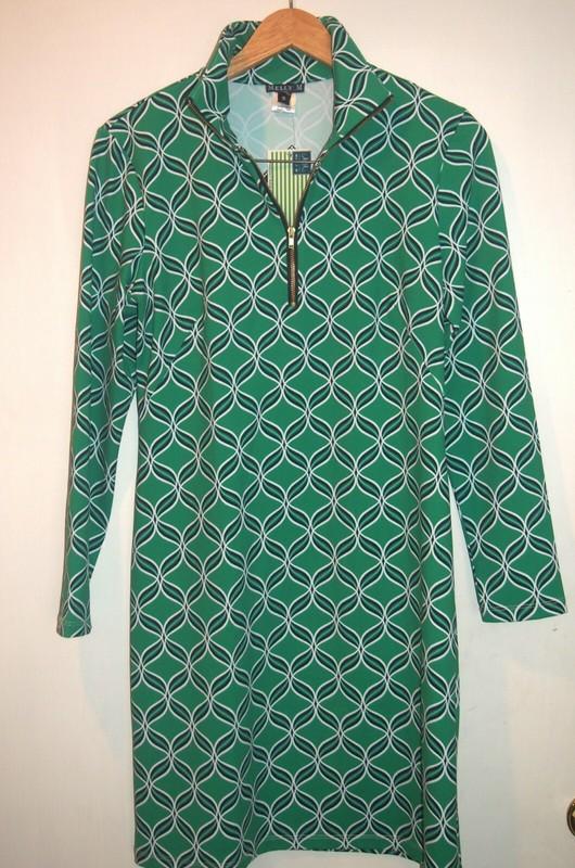 Melly M Long Sleeve Zip Front Dorset Dress NWT size Small $195 Hannah Green