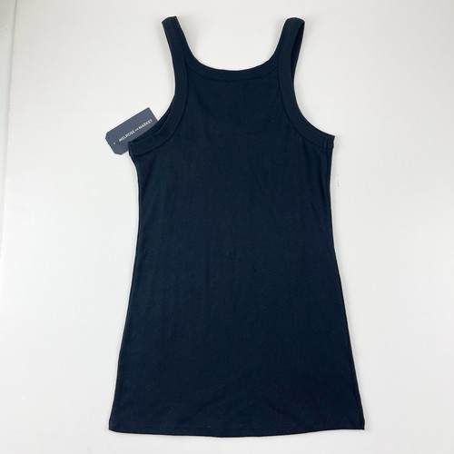 Melrose & Market Womens Small Black Sleeveless Tank Top Ribbed Stretch NWT NEW