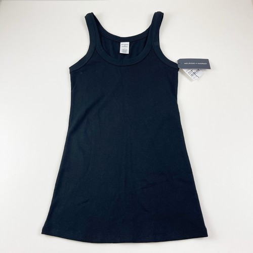 Melrose & Market Womens Small Black Sleeveless Tank Top Ribbed Stretch NWT NEW