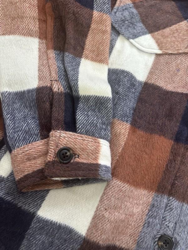 MEMBER'S MARK Button Front Plaid Shacket Womens Ladies Size XXL Brown Plaid New