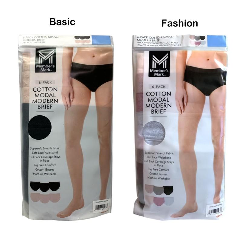 Member's Mark Women's 6-Pack Cotton Luxe Modern Brief