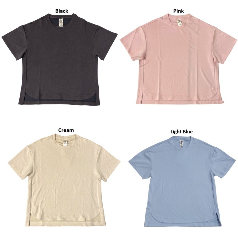 Member's Mark Women's Relaxed Fit Drop-Tail Hem Sandwash Short Sleeve Tee