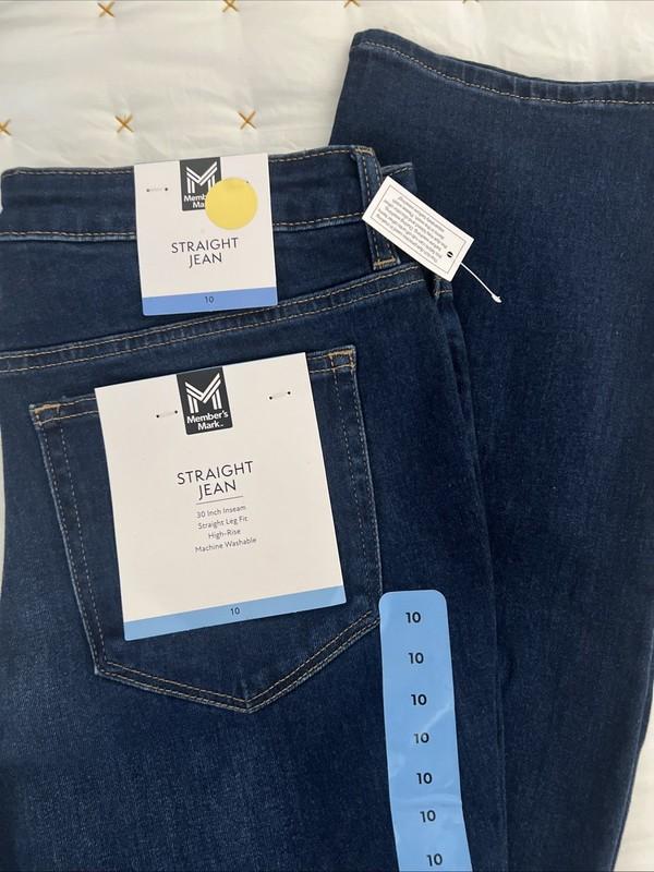Member's Mark Women's Straight Jeans High Rise Size 10 Dark Wash NWT