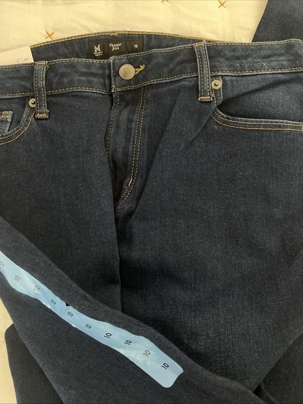 Member's Mark Women's Straight Jeans High Rise Size 10 Dark Wash NWT