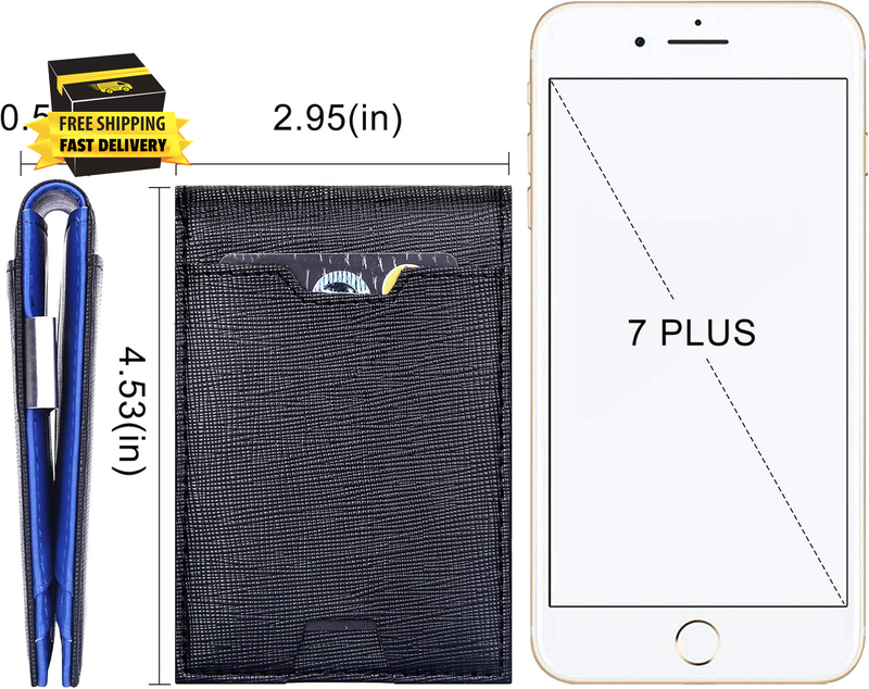 Men Bifold Wallet With Money Clip - Leather Minimalist Front Pocket RFID Blockin