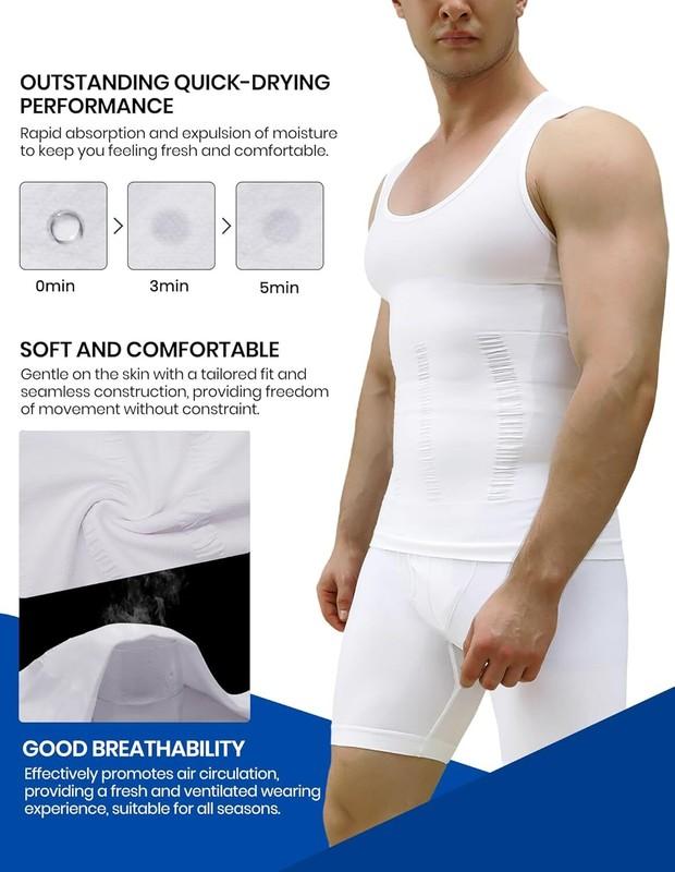 Men Body Slimming Tummy Vest Shaper Tank Underwear Shapewear Waist Girdle Shirt