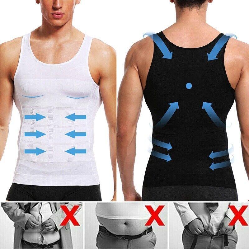 Men's Body Shaper Toning T-Shirt Ultra Durable Vest Compression Slim Underwear