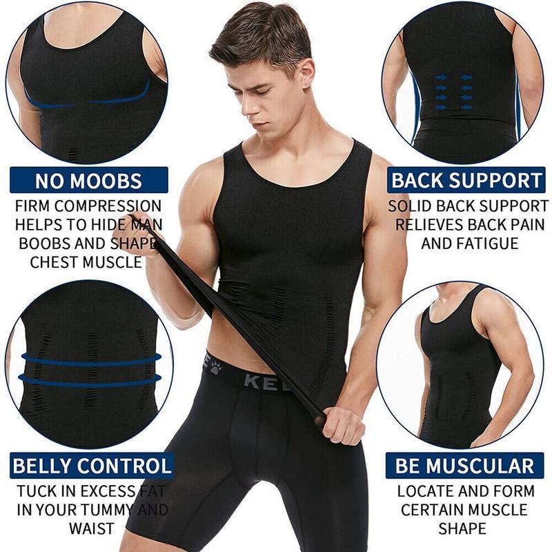 Men's Body Shaper Toning T-Shirt Ultra Durable Vest Compression Slim Underwear