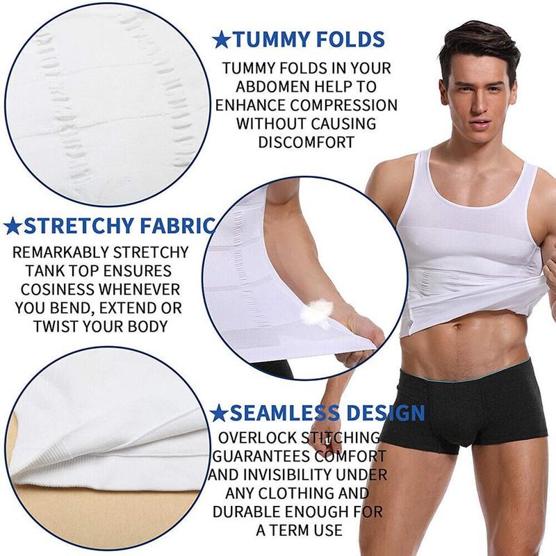 Men's Body Shaper Toning T-Shirt Ultra Durable Vest Compression Slim Underwear