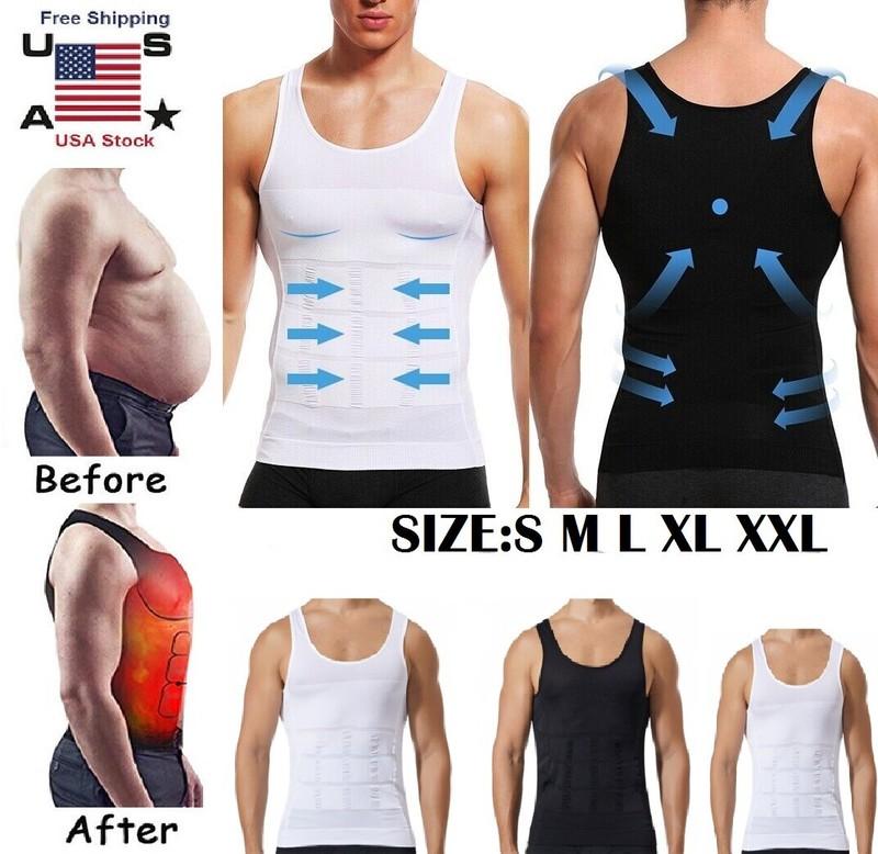Men's Body Shaper Toning T-Shirt Ultra Durable Vest Compression Slim Underwear
