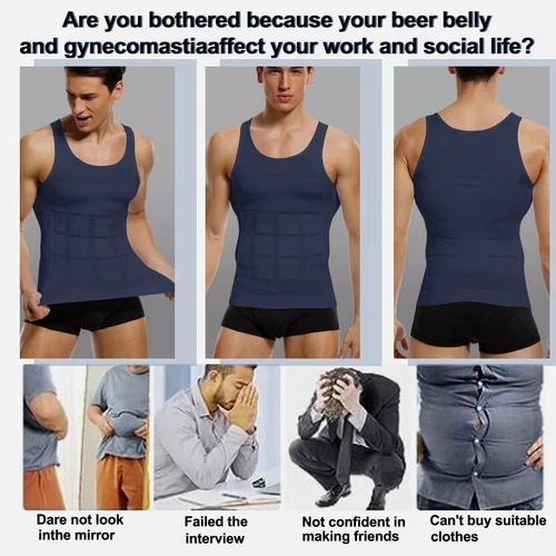 Men's Chest Compression Shirt To Hide Gynecomastia Moobs Shapewear Vest Tank Top
