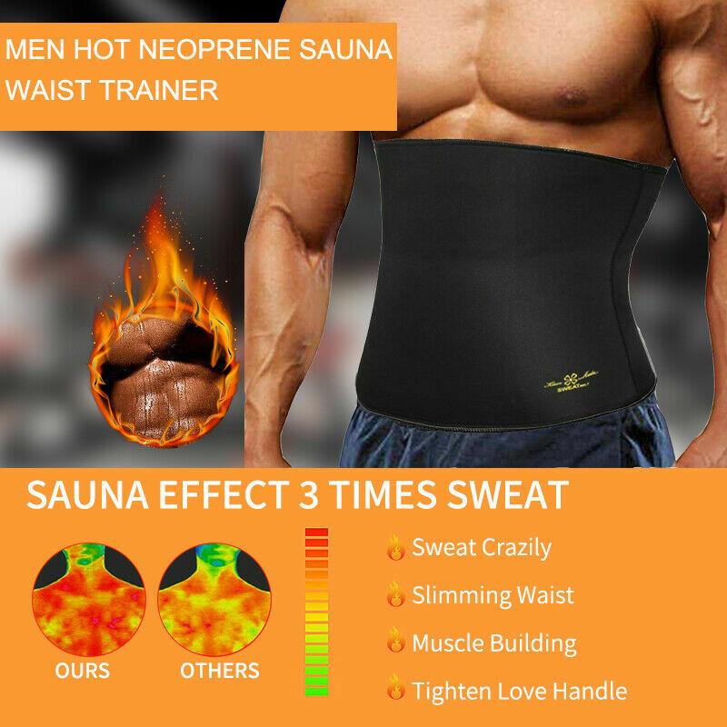 Men's Fat Burner Tummy Slim Body Shaper Neoprene Sauna Sweat Belt Waist Trainer