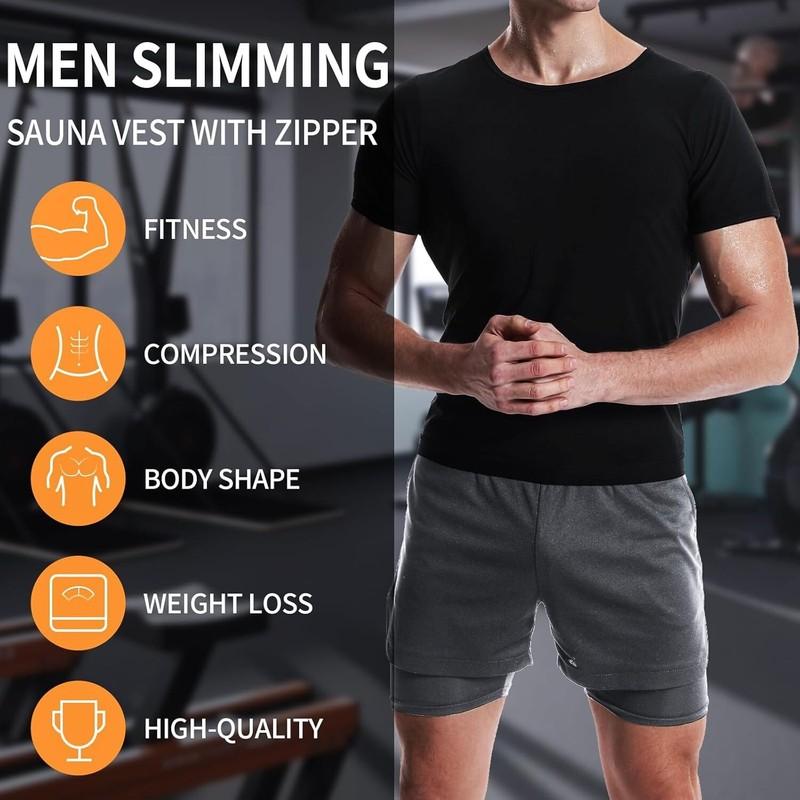 Men's Sauna Hot Sweat Suit Body Shaper Compression Shirt Weight Loss Sports Gym