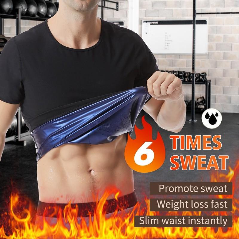 Men's Sauna Hot Sweat Suit Body Shaper Compression Shirt Weight Loss Sports Gym