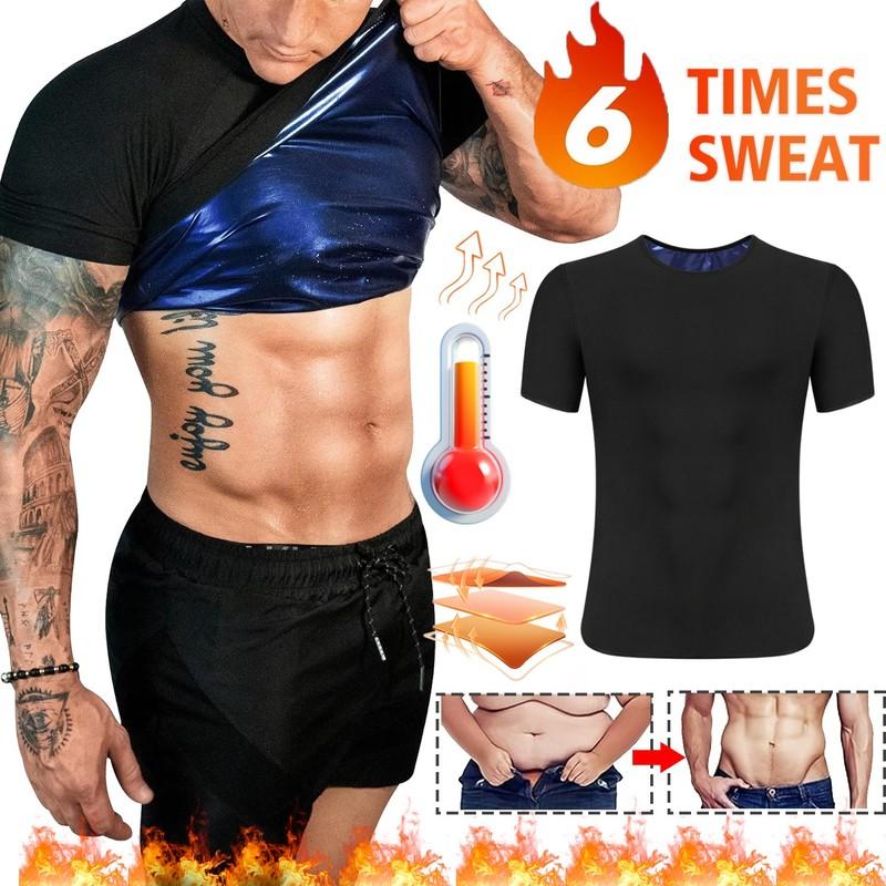 Men's Sauna Hot Sweat Suit Body Shaper Compression Shirt Weight Loss Sports Gym