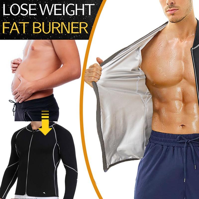 Men's Sauna Jacket Heat Trapping Sweat Compression Top Sauna Long Sleeve Shirt
