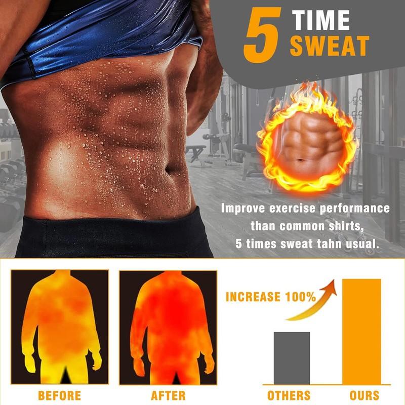 Men's Sauna Vest Heat Trapping Sweat Waist Trainer Body Shaper - Gym Workout Top