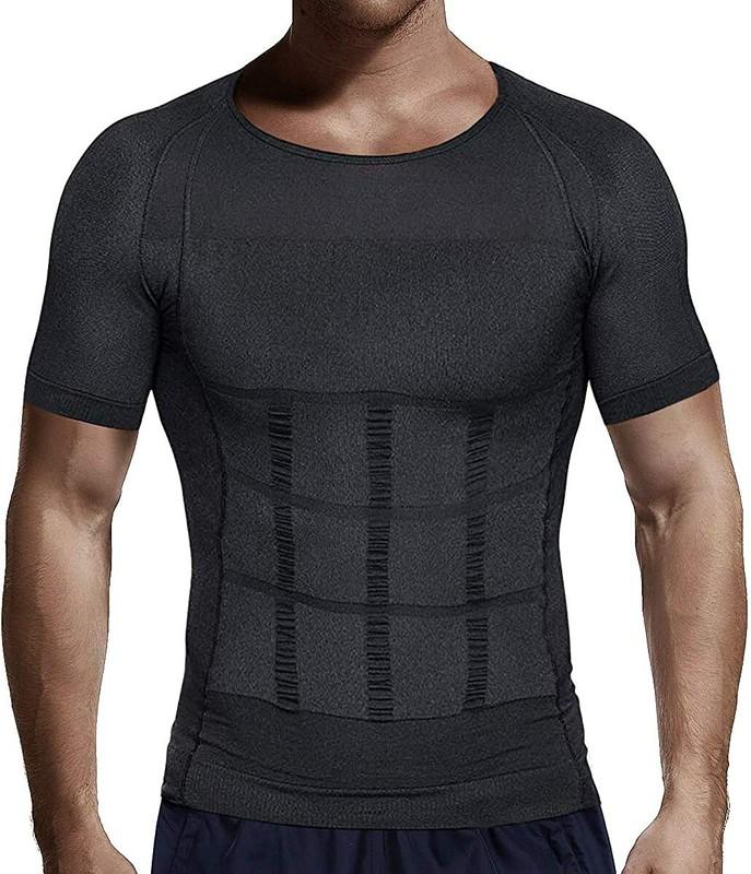 Men's Slimming Body Shaper Posture Corrector Vest Abdomen Compression Shirt Tops