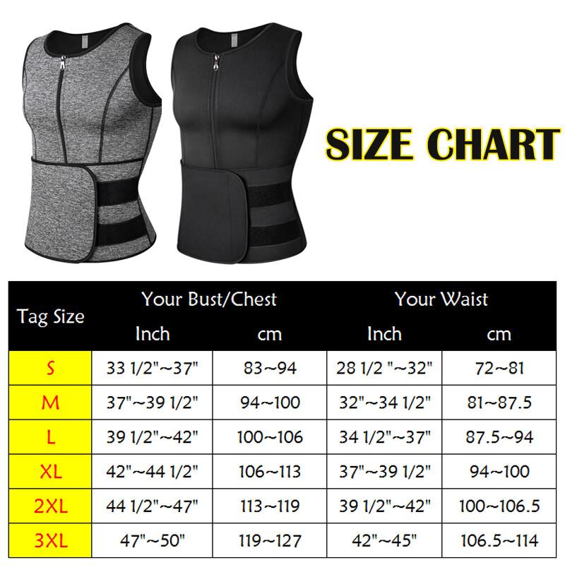 Men Sauna Suit Sweat Vest Neoprene Tank Top Body Shaper Waist Trainer T-Shirt