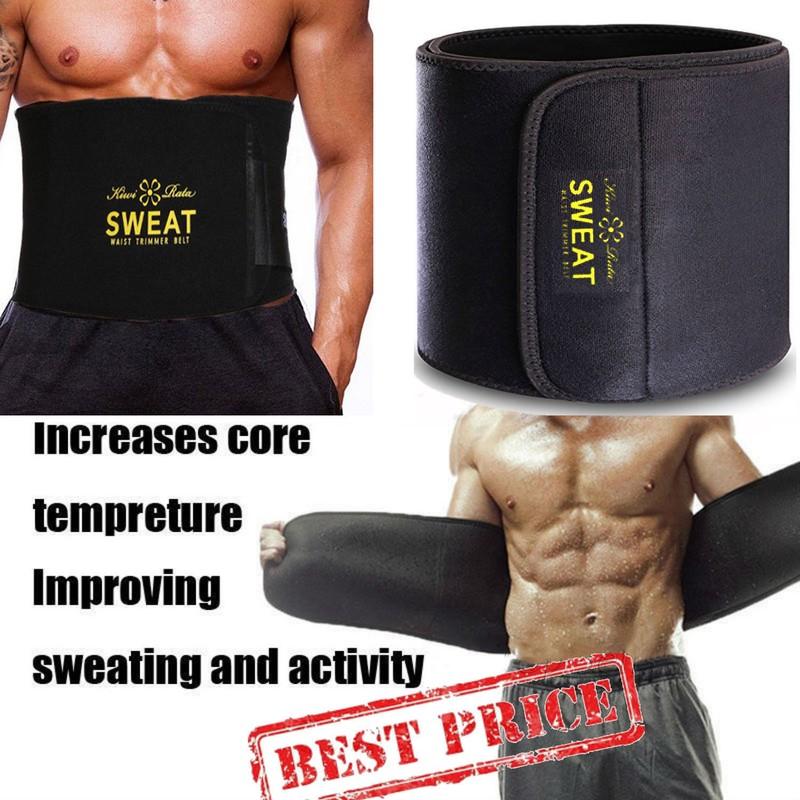 Men Sauna Waist Trimmer Ab Trainer Belt Weight Loss Sweat Enhancer Shaper Girdle