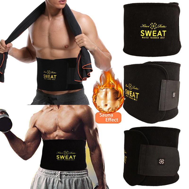 Men Sauna Waist Trimmer Ab Trainer Belt Weight Loss Sweat Enhancer Shaper Girdle