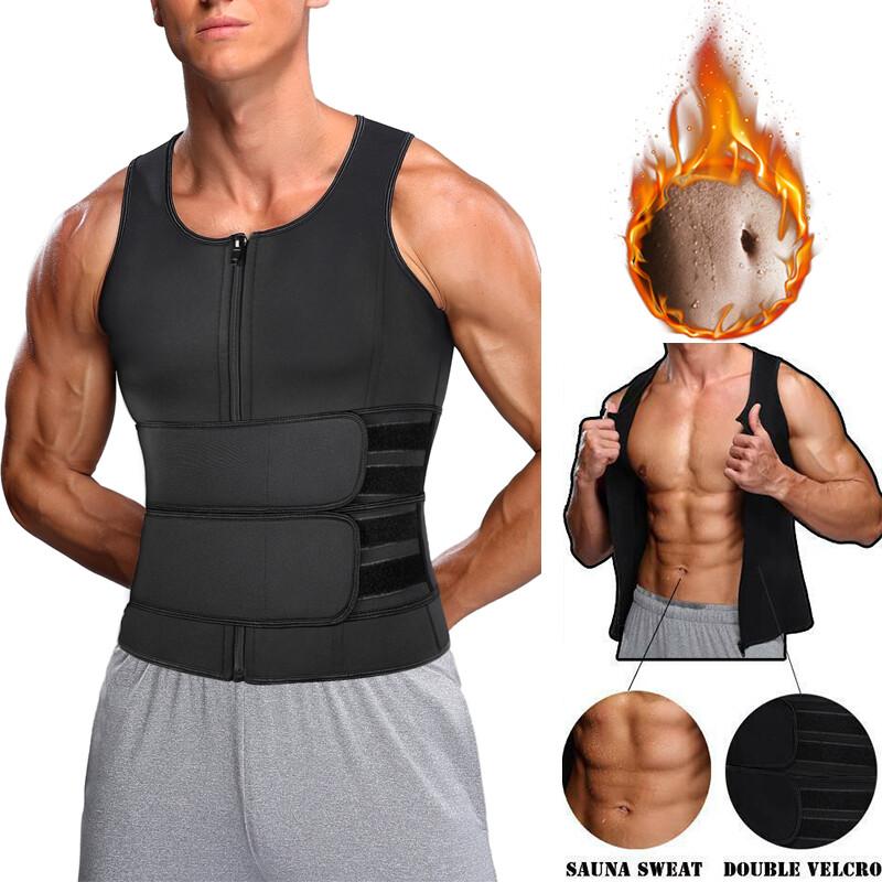Men Sweat Neoprene Weight Loss Sauna Suit Workout Shirt Body Shaper Sport Vest