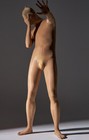Men Transparent Glossy Jumpsuit Shiny Full Bodystockings W/ Hood & Gloves/Toes