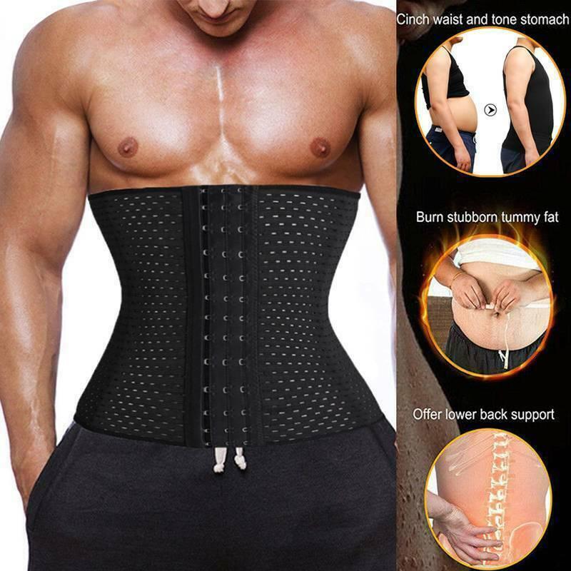 Men Waist Trainer Body Shaper Tummy Girdle Belt Belly Fat Burners Corset S-2XL