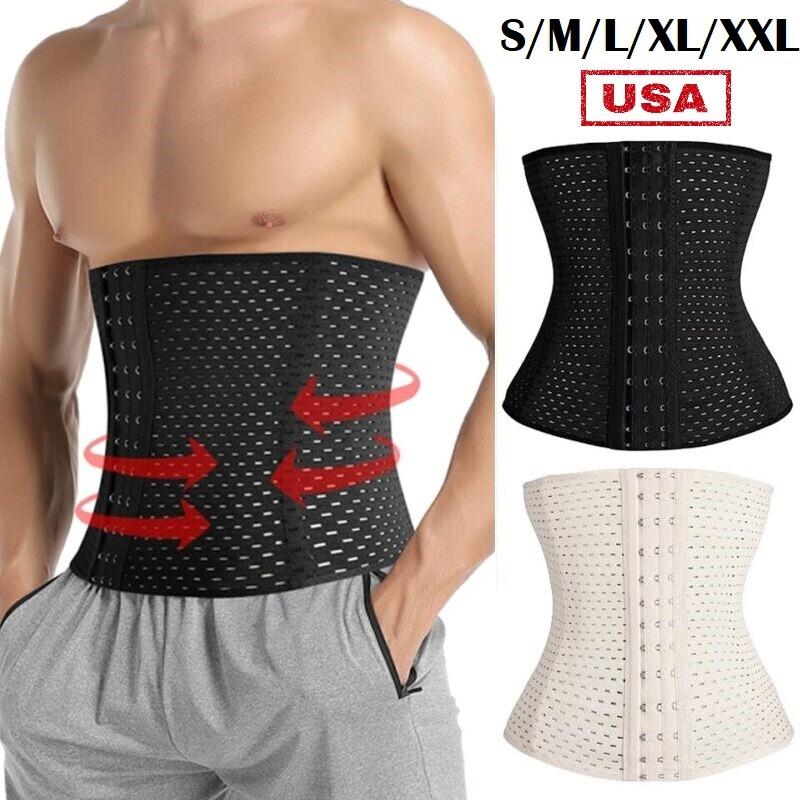Men Waist Trainer Body Shaper Tummy Girdle Belt Belly Fat Burners Corset S-2XL