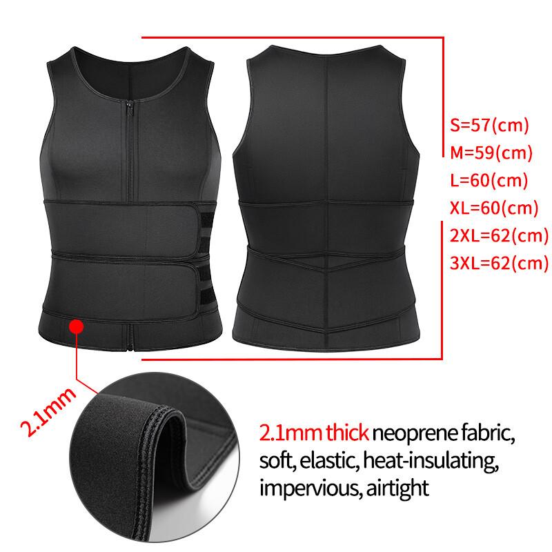 Men Waist Trainer Sauna Suit Sweat Trimmer Vest Corset Body Shaper Gym Tank Top