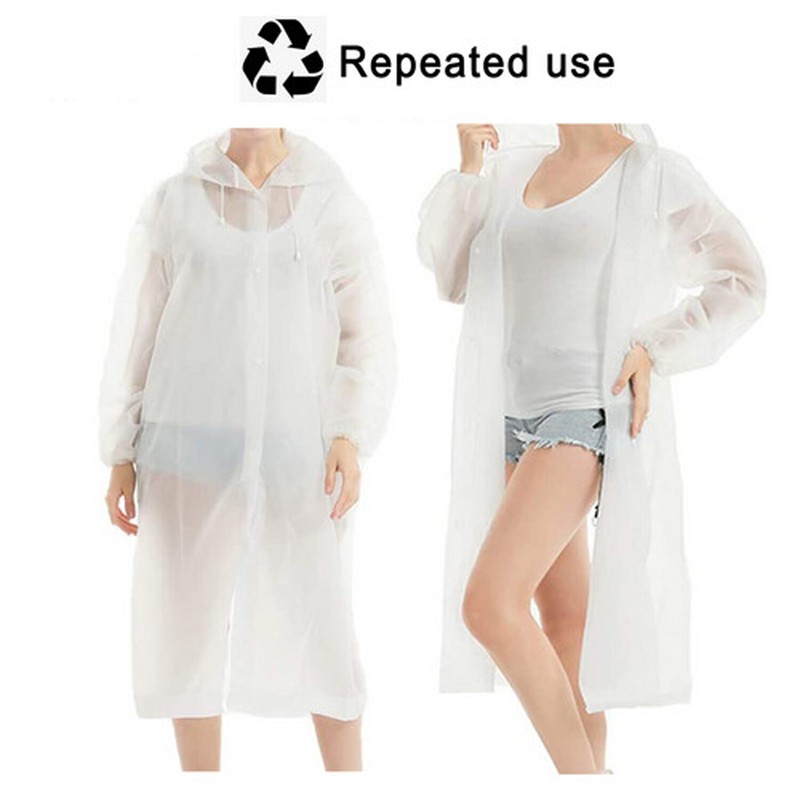 Men Women Adults Raincoat Rain Coat Hooded Waterproof Jacket Poncho Rainwear