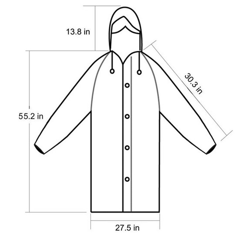 Men Women Adults Raincoat Rain Coat Hooded Waterproof Jacket Poncho Rainwear