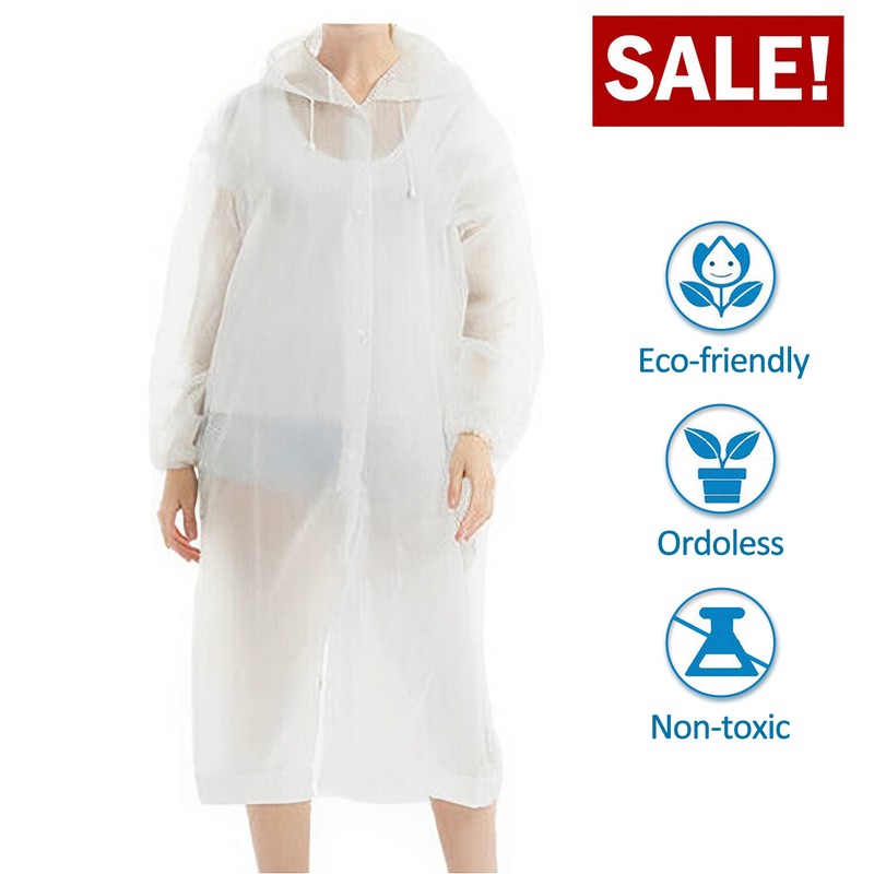 Men Women Adults Raincoat Rain Coat Hooded Waterproof Jacket Poncho Rainwear