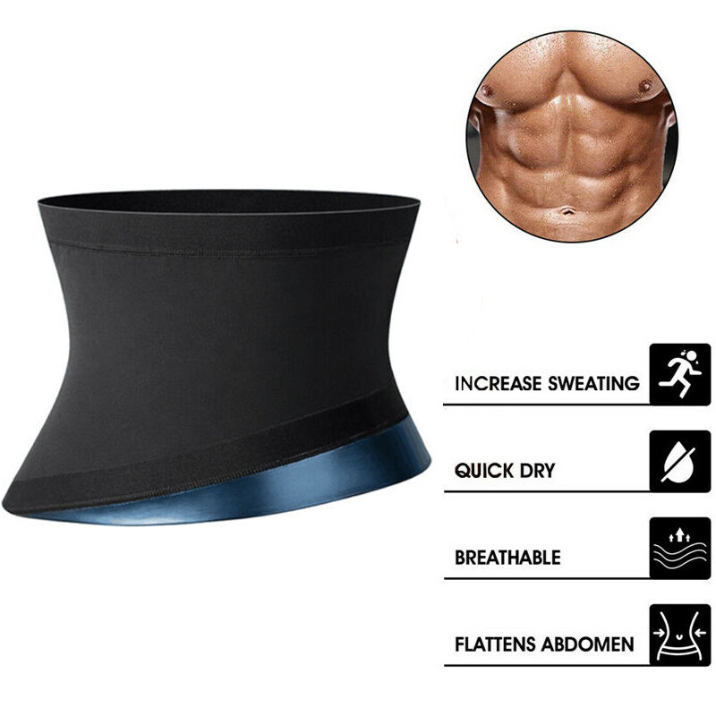 Men Workout Heat Trapping Sauna Waist Trainer Shaper Weight Loss Trimmer Belt US