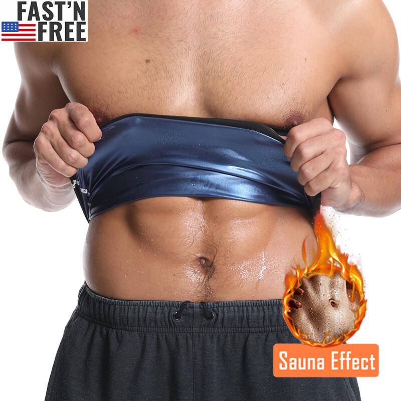 Men Workout Heat Trapping Sauna Waist Trainer Shaper Weight Loss Trimmer Belt US