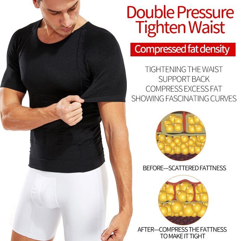 Mens Compression Shirt To Hide Gynecomastia Moobs Tops Slimming Body Shaper Vest