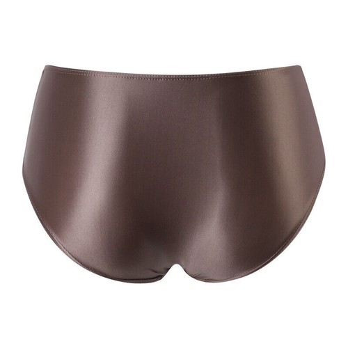 Mens Satin Underwear Mid-waist Hip Lift Body Shaping Sisy Briefs Glossy Bottoms
