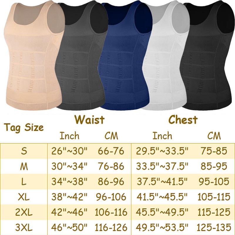 Mens Slimming Body Shaper Compression Shirt Shapewear Sculpting Vest Muscle Tank