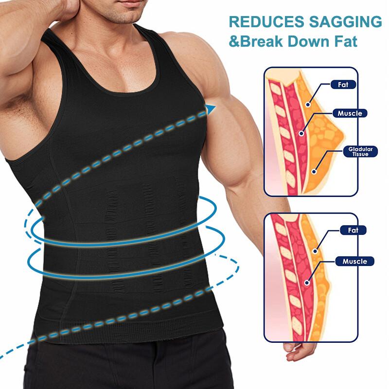 Mens Slimming Body Shaper Compression Shirt Shapewear Sculpting Vest Muscle Tank