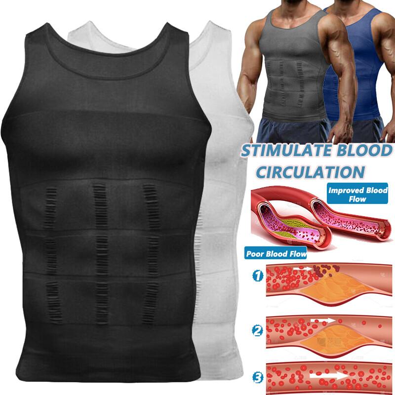Mens Slimming Body Shaper Compression Shirt Shapewear Sculpting Vest Muscle Tank