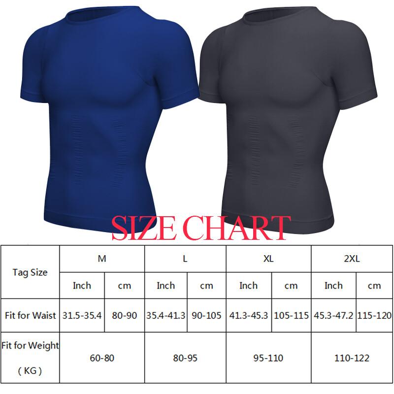 Mens Slimming Shapewear T Shirt Abdomen Compression Undershirt Posture Corrector