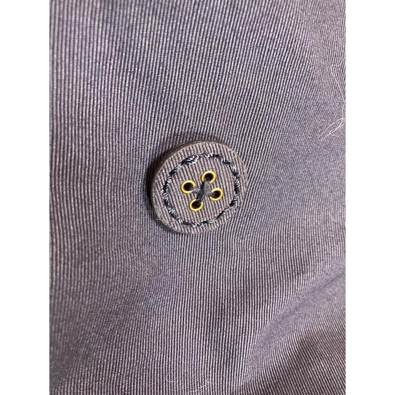 Merona Women’s XL Trench Coat Dark Blue Striped Belted Long Jacket Classic Style