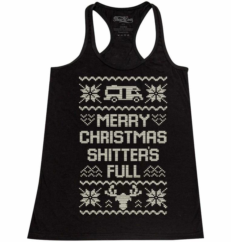 Merry Christmas Sh***er's Full Racerback Tank Top Funny Vacation Movie Tee