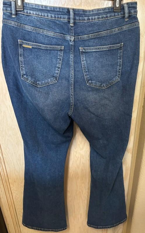Michael Kors Flare Dark Blue Wash Jeans Size 14 Bell Bottoms