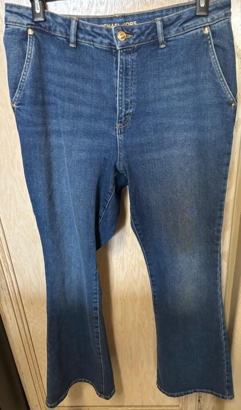 Michael Kors Flare Dark Blue Wash Jeans Size 14 Bell Bottoms