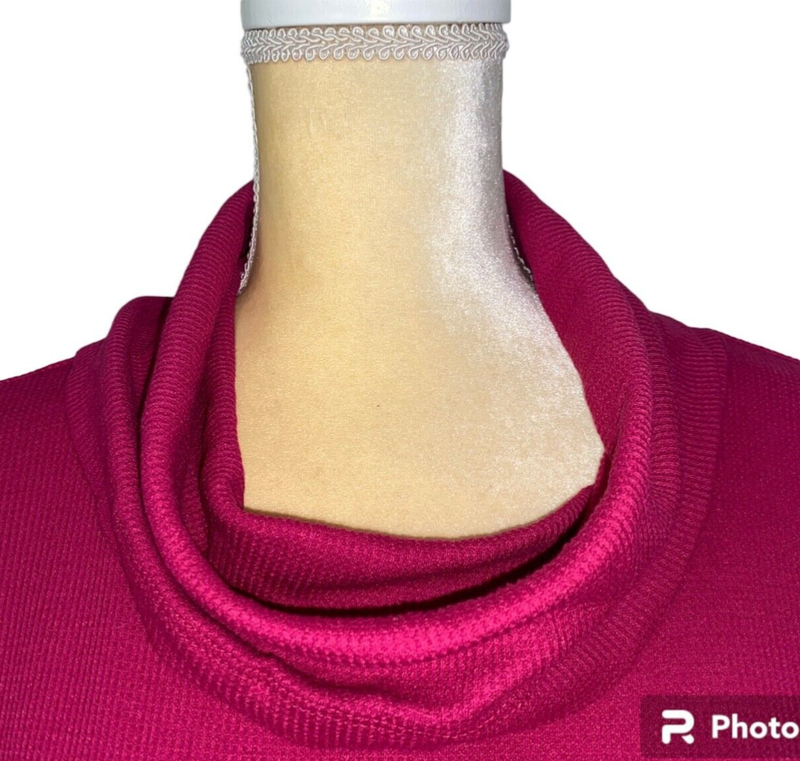 Michael Kors Long Sleeve Turtleneck Top Long Sleeve Shirt Sz S/M/L Pink Crimson