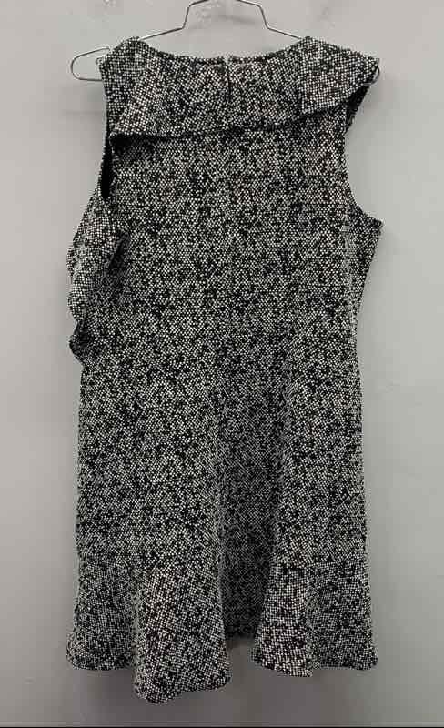Michael Kors NWT Black White Asymmetrical Ruffle Sheath Dress Women's L