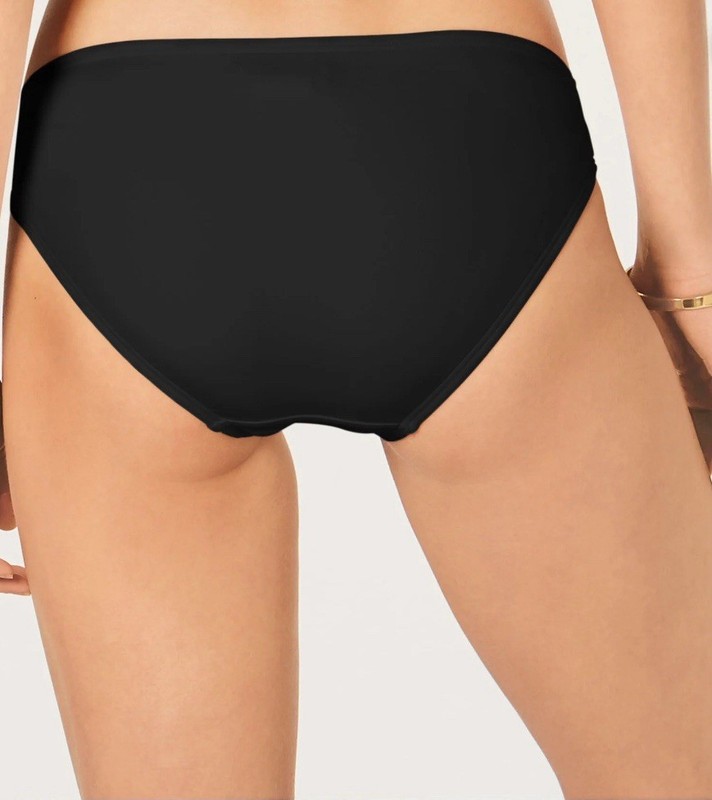 Michael Kors Women's Black Stretch Logo-Ring Bikini Swim Bottom Size Small $56